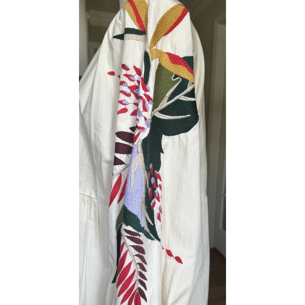 FREE PEOPLE Mini Obsessions Embroidered Dress Ivory Women's Size Large - Picture 7 of 9